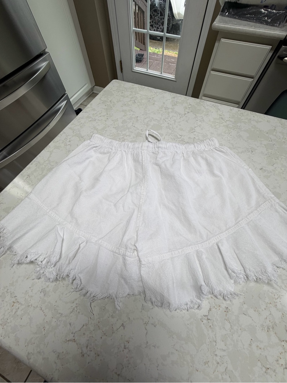 Casual White Fringe Drawcord Skirt by seaspice small new - Picture 5 of 7